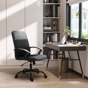Vinsetto PVC Leather & Mesh Panel Office Chair Swivel Seat w/ Padding Ergonomic