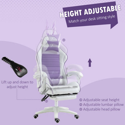 Purple and deals white gaming chair