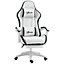 Vinsetto Racing Gaming Chair, Reclining PU Leather Computer Chair 360 Degree Swivel Seat, Footrest, White and Black