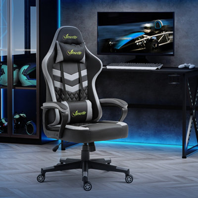 Black grey deals gaming chair