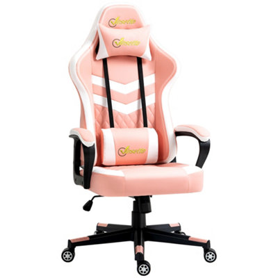 Vinsetto Racing Gaming Chair w Lumbar Support Gamer Office Chair Pink