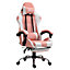 Vinsetto Racing Gaming Chair with Lumbar Support, Head Pillow, Swivel Wheels, High Back Recliner Gamer Desk, Pink