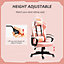 Vinsetto Racing Gaming Chair with Lumbar Support, Headrest, Swivel Wheel, PVC Leather Gamer Desk Chair for Home Office, Pink