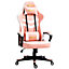 Vinsetto Racing Gaming Chair with Lumbar Support, Headrest, Swivel Wheel, PVC Leather Gamer Desk for Home Office, Pink White