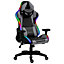 Vinsetto Racing Gaming Chair with RGB LED Light, Lumbar Support, Adjustable Height, Swivel Gamer Desk, Black Grey