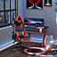 Vinsetto Racing Gaming Chair with RGB LED Light, Lumbar Support, Adjustable Height, Swivel Gamer Desk, Black Red