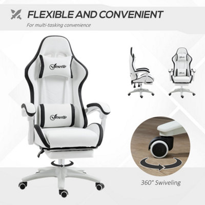 Vinsetto Racing Style Gaming Chair with Reclining Function Footrest, Black