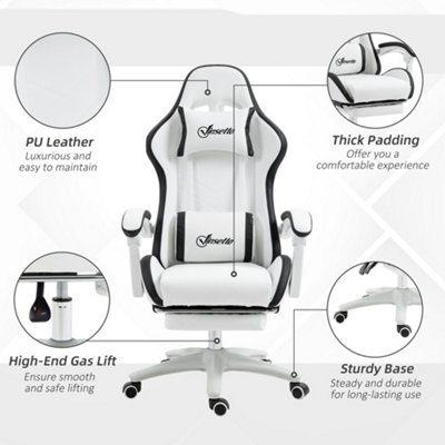 Vinsetto Racing Style Gaming Chair with Reclining Function Footrest, Black