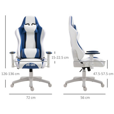 Light blue and white deals gaming chair