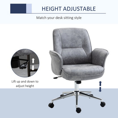 Vinsetto Swivel Computer Office Chair Mid Back Desk Chair for Home, Light Grey