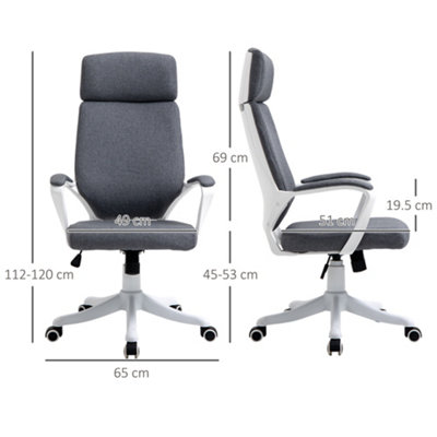 Vinsetto Swivel Office Chair with Lumbar Back Support, Adjustable Height