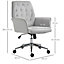 Vinsetto Velvet-Feel Fabric Office Swivel Chair Mid Back Computer Desk with Adjustable Seat, Arm - Light Grey