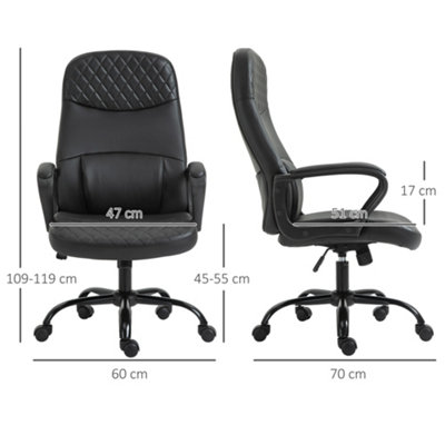 Vinsetto Vibration Massage Office Chair w/ Adjustable Height USB Interface Black