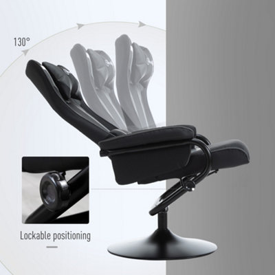 Vinsetto Video Game Chair and Footrest Set with Lumbar Support Headrest ...