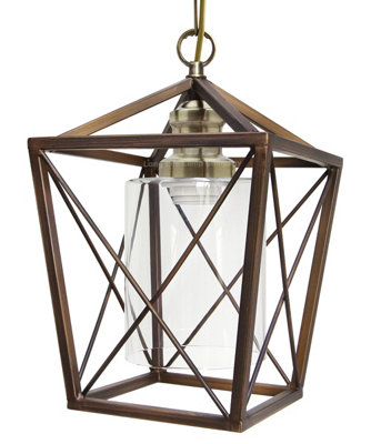 Vintage Antique Brass Lantern Ceiling Pendant Light M0200