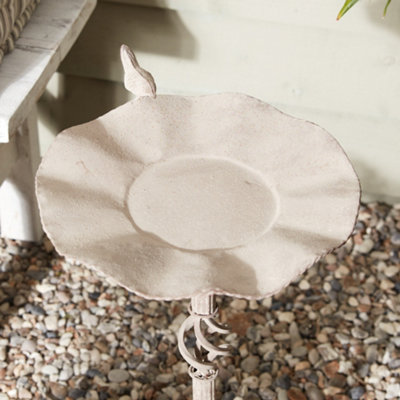 Vintage Antique Brown Footed Freestanding Bird Bath Seed Bird Feeder Garden Ornament