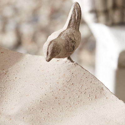 Vintage Antique Brown Footed Freestanding Bird Bath Seed Bird Feeder Garden Ornament - 5