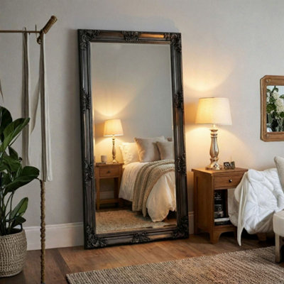 VINTAGE ANTIQUE ORNATE FULLLENGTH BLACK MIRROR 90 X 180 — free download