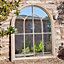 Vintage Arch Decorative Wall Mounted Outdoor Garden Framed Window Mirror 69cm