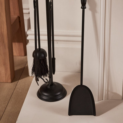 Vintage Black 5 Piece Freestanding Fireplace Companion Set - 3