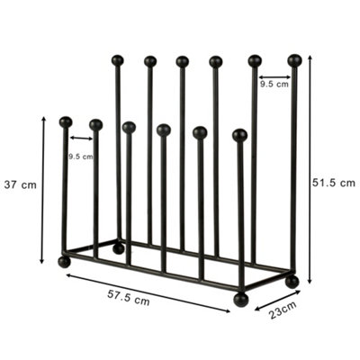 Vintage Black Large Wellington Boot Stand Shoe Rack Holder Stand - 3