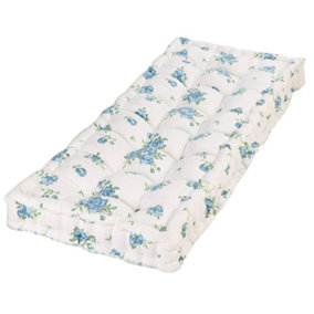 Vintage Blue Floral Print Cotton Indoor Hallway Furniture Bench Chair Seat Pad Cushion