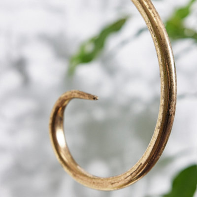 Vintage Brass Effect Wall Mounted Scrolled Outdoor Basket Hanger Garden Hanging Basket Bracket - 5