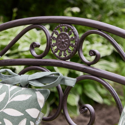 Vintage Brown Scrolled Iron Outdoor Garden Furniture Two Seater Garden Bench - 4