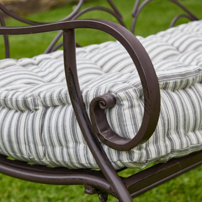 Vintage Brown Scrolled Iron Outdoor Garden Furniture Two Seater Garden Bench - 5