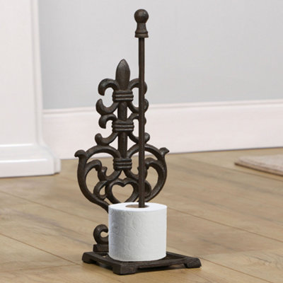 Vintage Cast Iron Freestanding Toilet Roll Holder DIY at B Q