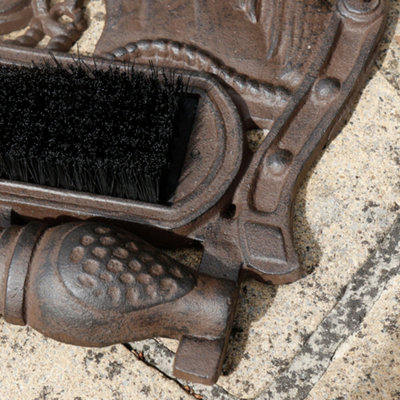 Vintage Cast Iron Garden Horse Boot Brush Scraper & Boot Jack - 5