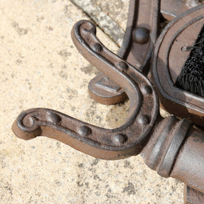 Vintage Cast Iron Garden Horse Boot Brush Scraper & Boot Jack - 4