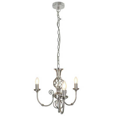 Vintage Ceiling Pendant Light Brushed Chrome Antique Hanging Chandelier Candle Lantern H3039