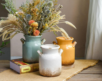 Vintage Ceramic Rustic Vase Planter (Blue)