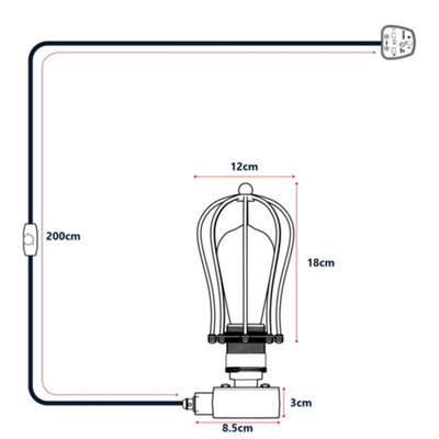 Vintage Conduit Light Table Lamp Kit with Dimmable Switch Steampunk ...