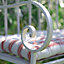 Vintage Cream Iron Arched Back Outdoor Garden Furniture Companion Seat Garden Bench with Free Set of 2 Grey Box Cushions