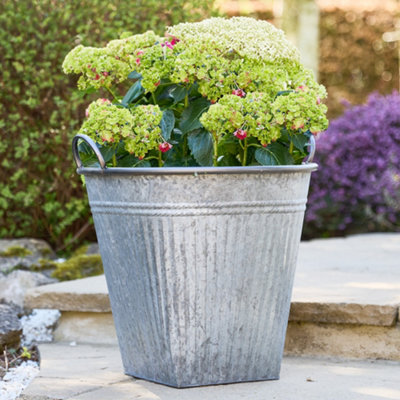 Vintage Effect Grey Spring Summer Indoor Outdoor Garden Planter with ...