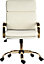 Vintage Executive Chair in supple faux white leather with brass coloured accents
