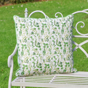 Vintage Extra Large Botanical Green Garden Chair Bench Cushion