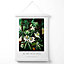 Vintage Floral Exhibition -  Blue Passion Flower Poster with Hanger / 33cm / White