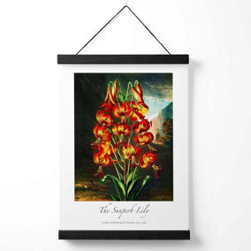 Vintage Floral Exhibition -  Lily Flower Medium Poster with Black Hanger