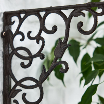 Vintage Floralis Scrolled Iron Wall Mounted Garden Hanging Basket Bracket - 3