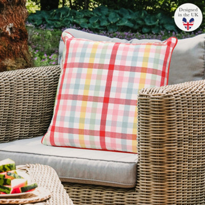 Vintage Gingham Indoor Outdoor Garden Furniture Sofa & Chair Cushion