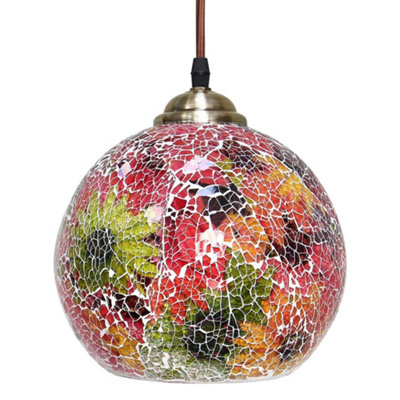 Vintage Glass Globe Ceiling Hanging Pendant Light Shade Mosaic Lighting M0104