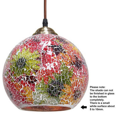 Vintage Glass Globe Ceiling Hanging Pendant Light Shade Mosaic Lighting M0104