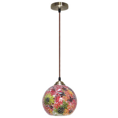 Vintage Glass Globe Ceiling Hanging Pendant Light Shade Mosaic Lighting M0104