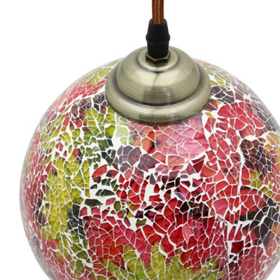 Vintage Glass Globe Ceiling Hanging Pendant Light Shade Mosaic Lighting M0104