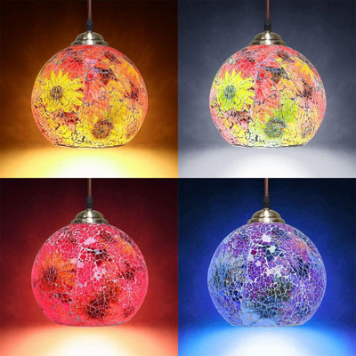 Vintage Glass Globe Ceiling Hanging Pendant Light Shade Mosaic Lighting M0104