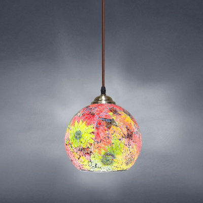 Vintage Glass Globe Ceiling Hanging Pendant Light Shade Mosaic Lighting M0104