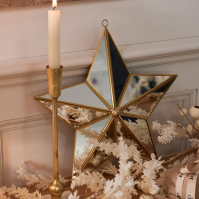 Vintage Gold Star Shaped Room Decor Wall Mounted Mirror